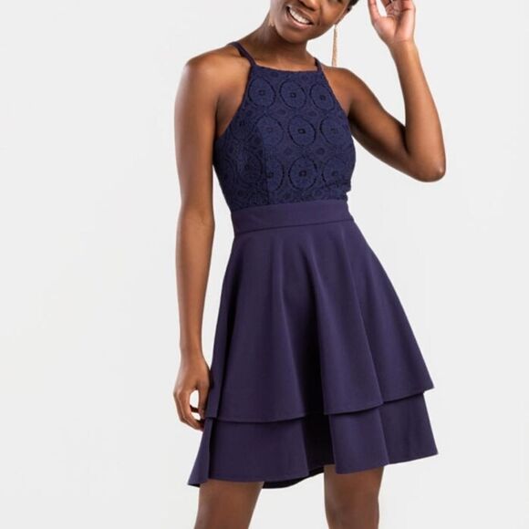 BRAND NEW DIANE LACE SLIT CUTOUT MINI DRESS - Picture 1 of 14